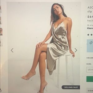 Drape front cami slip dress with strap back detail